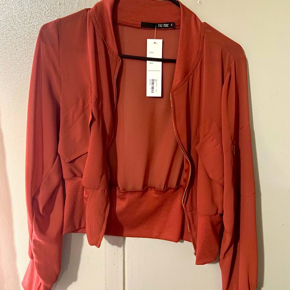 Sheer crop jacket